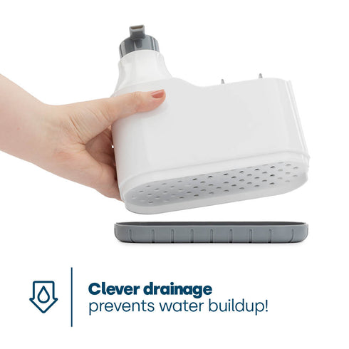 Sink Caddy with Soap Dispenser - White